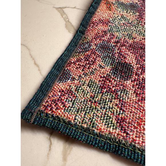 Santa Tapestry Placemat 13" x 19" Santa by the Tree Fabric Pillow Replacement - Picture 5 of 6